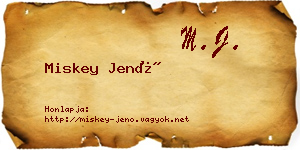 Miskey Jenő névjegykártya