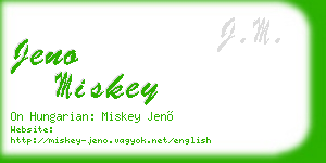 jeno miskey business card